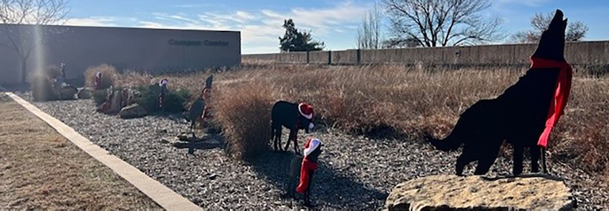 Wolf statues at MCC-Maple Woods